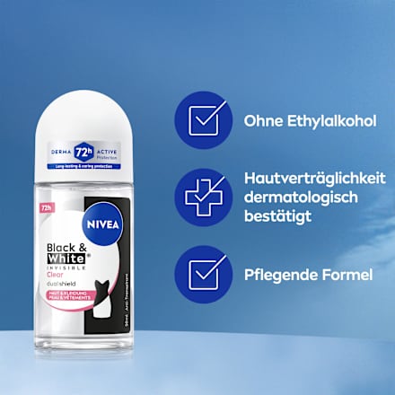 Antitranspirant Deo Roll-on Black & White Invisible Clear, 50 ml