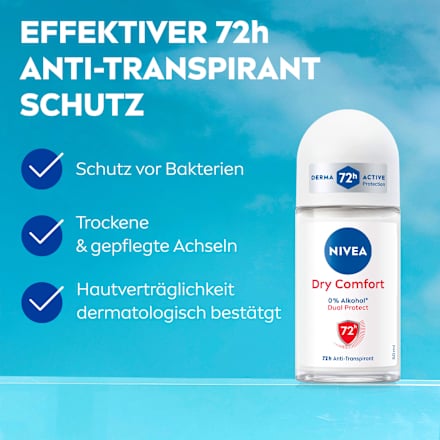 Antitranspirant Deo Roll-on Dry Comfort, 50 ml