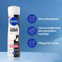 Antitranspirant Deospray Black & White Invisible Clear, 150 ml