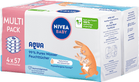 Vochtige doekjes 99% Aqua (4x57 stuks), 228 stuks