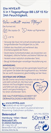 BB Creme Essentials 5in1 mittlerer bis dunkler Hauttyp, LSF 15, 50 ml NIVEA