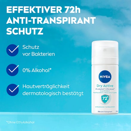 Deospray Dry Active, Reisegröße, 35 ml