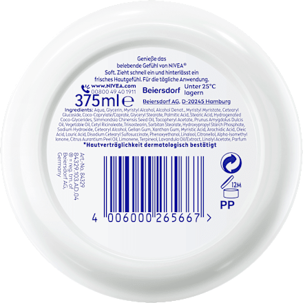 Feuchtigkeitscreme soft im Tiegel, 375 ml
