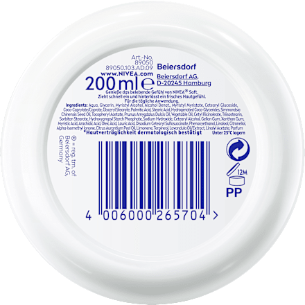 Feuchtigkeitscreme soft im Tiegel, 200 ml