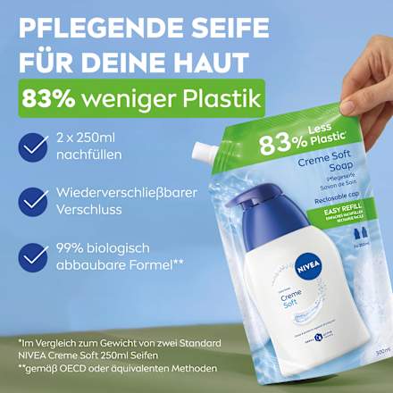 Flüssigseife Creme soft Nachfüllpack, 500 ml