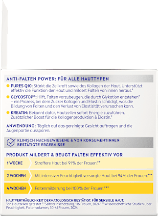 Gesichtscreme Q10 Anti-Falten LSF15, 50 ml