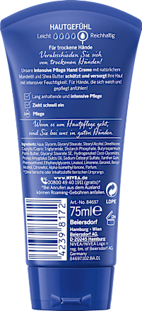 Handcrème intensieve verzorging met natuurlijke amandelolie en sheaboter, 75 ml