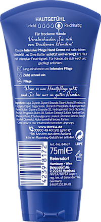 Handcrème intensieve verzorging met natuurlijke amandelolie en sheaboter, 75 ml