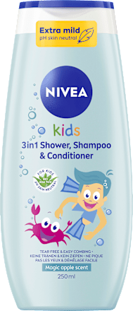 Kinder Duschgel, Shampoo & Conditioner 3in1 Apfelduft, 250 ml