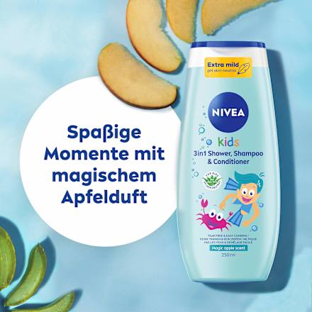 Kinder Duschgel, Shampoo & Conditioner 3in1 Apfelduft, 250 ml