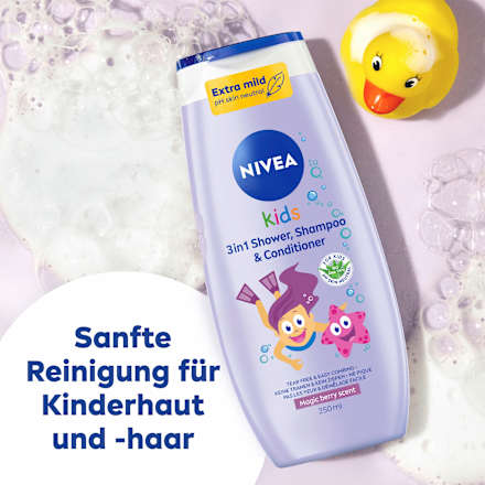 Kinder Duschgel, Shampoo & Conditioner 3in1 Beerenduft, 250 ml