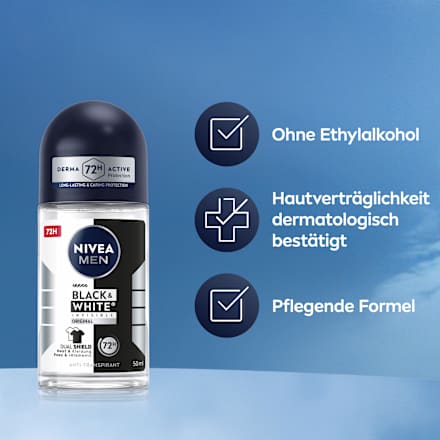 Antitranspirant Deo Roll-on Black & White Invisible Original, 50 ml