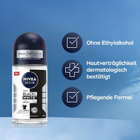 Antitranspirant Deo Roll-on Black & White Invisible Original, 50 ml