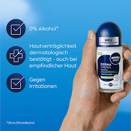 Antitranspirant Deo Roll-on Derma Control Sensitive, 50 ml