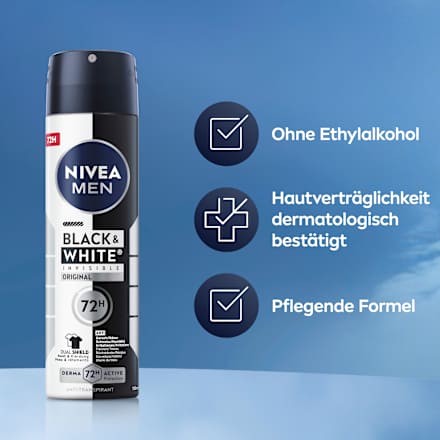 Antitranspirant Deospray Black & White Invisible Original, 150 ml