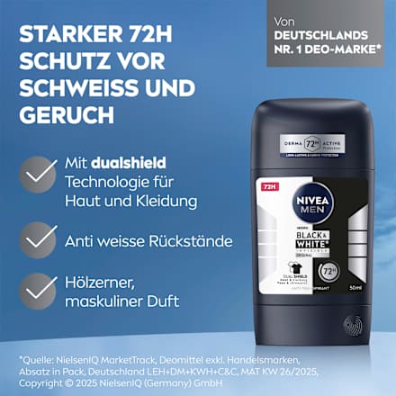 Antitranspirant Deostick Black & White Invisible Original, 50 ml