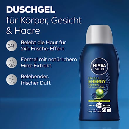 Duschgel Fresh Energy 5in1, Reisegröße, 50 ml