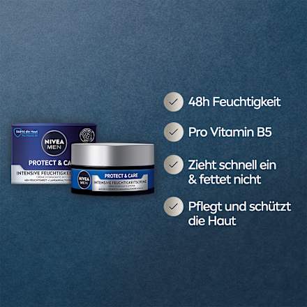 Feuchtigkeitscreme Protect & Care intensiv, 50 ml NIVEA MEN