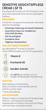 Gevoelige gezichtscrème, SPF 15, 75 ml