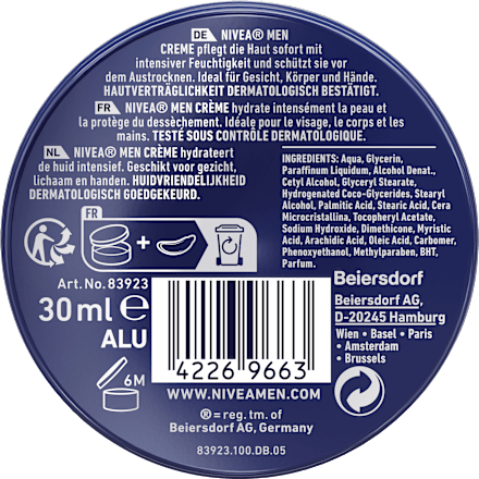 Lichaamsverzorgingscrème, reisformaat, 30 ml