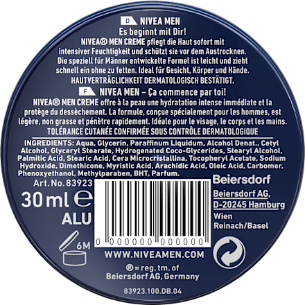 Körperpflege Creme, Reisegröße, 30 ml