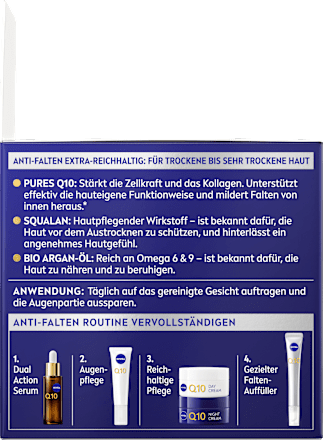 Nachtcreme Q10 Anti-Falten Reichhaltig, 50 ml
