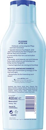 Aftersunmelk met aloë vera en hyaluronzuur, 400 ml