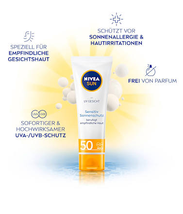 Sonnencreme Gesicht sensitiv LSF 50, 50 ml NIVEA SUN