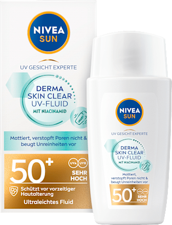 Sun fluid face derma skin clear UV Fluid met niacinamide, SPF 50+, 40 ml