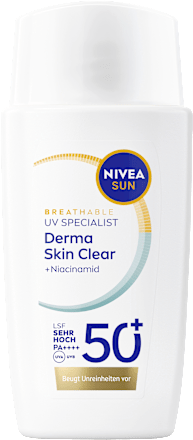 Sonnenfluid Gesicht derma skin clear UV Fluid mit Niacinamid, LSF 50+, 40 ml