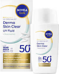 Sonnenfluid Gesicht derma skin clear UV Fluid mit Niacinamid, LSF 50+, 40 ml