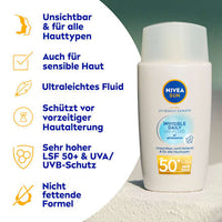 Sonnenfluid Gesicht invisible daily LSF 50+, 40 ml NIVEA SUN