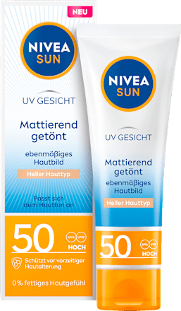 Sonnenfluid Gesicht mattierend & hell getönt LSF 50, 50 ml NIVEA SUN