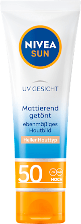 Sonnenfluid Gesicht mattierend & hell getönt LSF 50, 50 ml NIVEA SUN