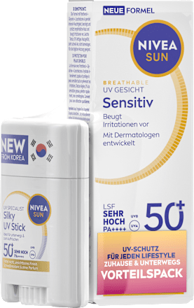 Sonnenfluid sensitiv Gesicht LSF 50+ & Sonnenstick sensitiv LSF 50+, 1 St