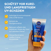 Sonnenmilch invisible finish, Schutz & Pflege, LSF 50+, 150 ml