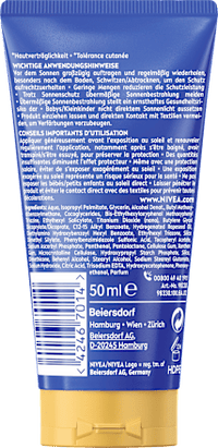 Sonnenmilch Kids Schutz & Pflege LSF 50, Reisegröße, 50 ml