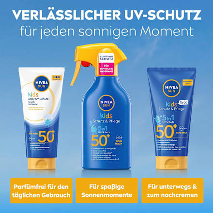 Sonnenmilch Kids sensitiv, daily uv Schutz, LSF 50+, 100 ml