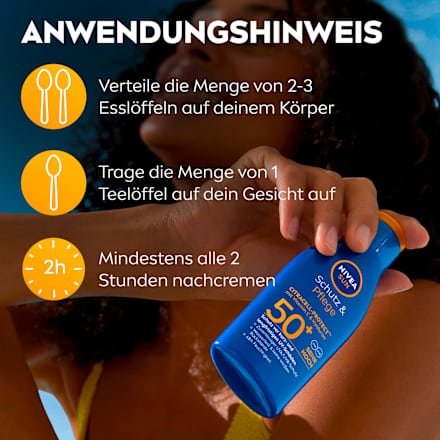 Sonnenschutz Milch Schutz & Pflege, LSF 50+, Reisegröße, 100 ml