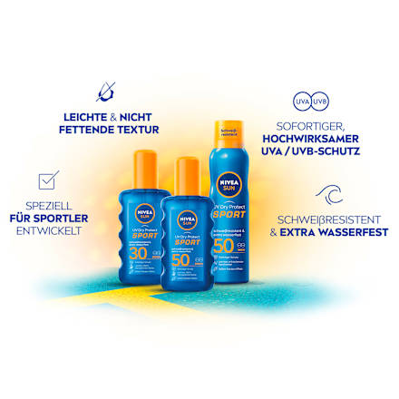 Sonnenspray Aerosol UV Dry Protect Sport, LSF 50, 200 ml