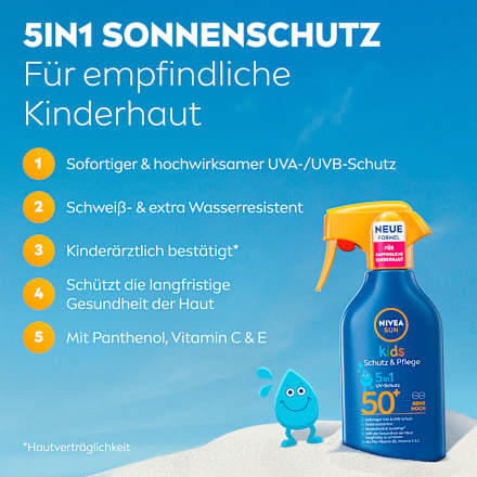 Zonnespray Kids Bescherming &amp; Verzorging, SPF 50+, 250 ml