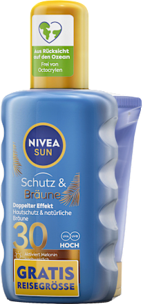 Sonnenspray Schutz & Bräune LSF 30 + gratis Mini Schutz & Pflege LSF 30, 200 ml NIVEA SUN