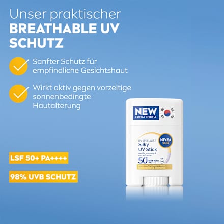 Sonnenstick Gesicht, silky UV stick, LSF 50+, 15 g
