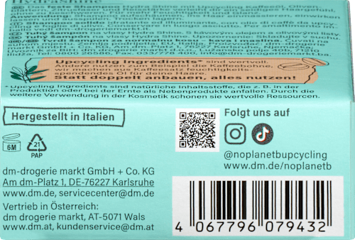 Festes Shampoo Hydra Shine, 75 g No Planet B