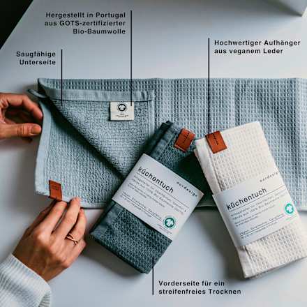 Keukenhanddoek 100% biologisch katoen, 1 stuk