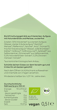 Eistee, Holunderblüte & Melisse, 500 ml