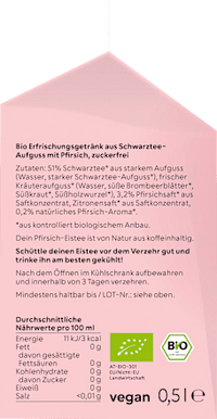 Eistee, Pfirsich & Schwarztee, 500 ml