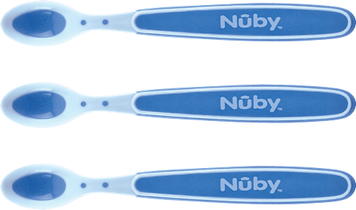 Babylöffel Soft Sensitive Flex für Brei, blau, 3 St