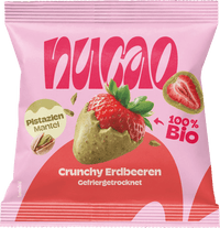 nucao Trockenfrüchte, Crunchy Strawberries, Erdbeeren mit Schokolade, 50 g