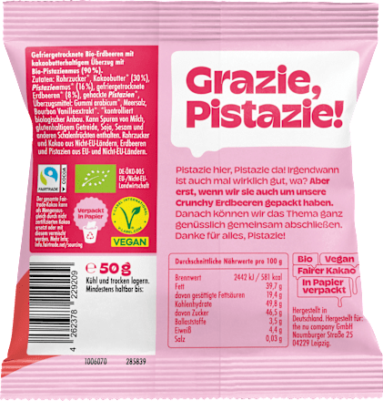 Trockenfrüchte, Crunchy Strawberries, Erdbeeren mit Schokolade, 50 g